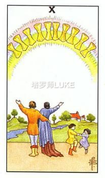 圣杯十(逆位,正位)他心里有我吗？
